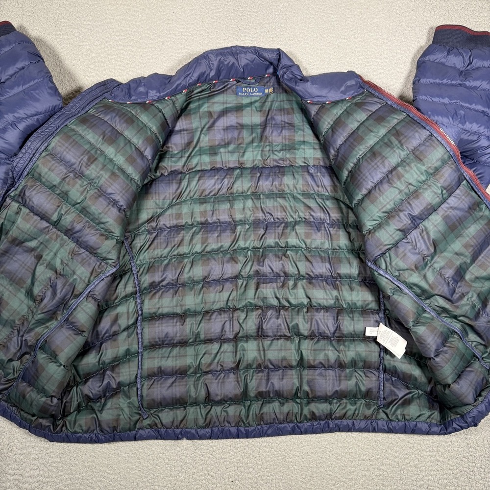 Polo Ralph Lauren Jacket Mens 3XB Blue Duck Down Puffer Full Zip Casual Preppy - Picture 10 of 13